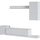 Wójcik Wandmeubel Rimini, opbouwmodel, 4-delig, wit, zonder handgrepen (18855)