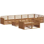 vidaXL Buiten bank set 9 st Naturel Massief Acacia Hout