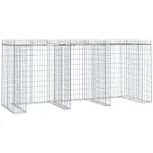 vidaXL Schanskorf voor vuilnisbak 270x91x120 cm gegalvaniseerd ijzer