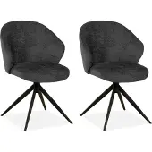 MX Sofa - Eetkamer stoel Jane - Antraciet (set van 2 stuks)