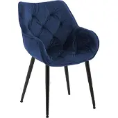CLP Tanna Eetkamerstoel - Met armleuning - Velvet - Fluweel/donkerblauw