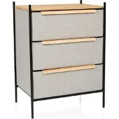 Hjh LIVING Commode STUVAR 58 x 40 x 79cm 3 vakken taupe