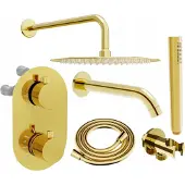 Mexen Kai DR70 inbouw bad-douche set met 25 regendouche, goud - 77602DR70251-50