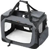 Feandrea Dierentransportbox voor in de auto, Grijs / M (60 x 42 x 42 cm)