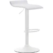 CLP Barstoel Dyn V2, kunstleer, in hoogte verstelbaar en draaibaar | Kleur: wit, frame: wit