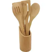 Emilja Spatels - Set van 5 - Bamboe - met Houder