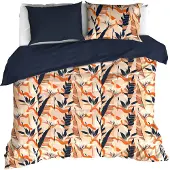 De Witte Lietaer Dekbedovertrek Junglecat Dress Blues Satijn-240 x 200 / 220 cm | Lits-Jumeaux
