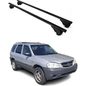 Omtec Bagagedrager voor Mazda Tribute, modeljaren 2001-2008, basisdrager, metaal, zwart