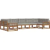 vidaXL Buiten bank set 7 st Natuurlijk en Licht Grijs