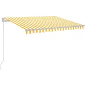 Syfax Luifel handmatig uittrekbaar met LED 300x250 cm geel en wit