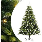 Syfax Kunstkerstboom met scharnier 300 LEDs Groen 240 cm PVC en PE