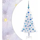 Syfax Kunstkerstboom met 150 LED Wit 120 cm PVC en Staal