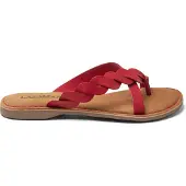 Lazamani Slippers Dames Rood Leer | Maat 37
