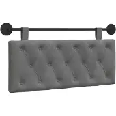 vidaXL Hangend hoofdbord Donkergrijs Fluweel