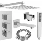Mexen Cube DR02 inbouwbad-douche set met regendouche 25 , chroom - 77503DR0225-00