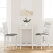 Prolenta Maison Exclusive - Barkrukken met kussen, 2 stuks. Wit, massief rubberhout