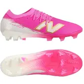 New Balance Furon V8 Elite Gras Voetbalschoenen (FG) Felroze Wit Goud