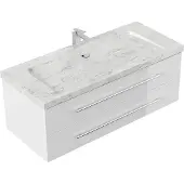 Posseik Badmeubel wastafelmeubel marmer Carrara wit "YAMO 130", wit, glanzend