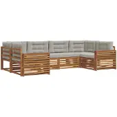 vidaXL Buiten bank set 6 st Natuurlijk en Licht Grijs