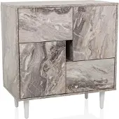 Hjh LIVING Dressoir/ladekast LYKKJA 76x39,5x76 cm 2 lades 2 deuren bruin/wit