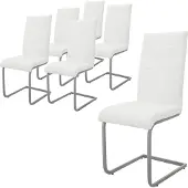 ML-Design Set van 2 slede eetkamerstoelen met rugleuning zwart kunstleer bekleed ML-Design