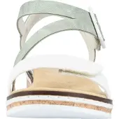Rieker Sandaal lichtbruin / pastelgroen / wit