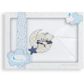 Interbaby beddengoedset junior 60 x 120 cm katoen blauw 3 delig