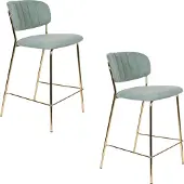 Housecraft living Set van 2 barkrukken Alice | polyester groen 48x89x54 cm barkrukken | NADUVI