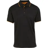 Regatta - Herenpolo, korte mouwen, model RG10810 (XL) (Zwart/Oranje accenten)
