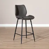 Bronx Industriële barkruk Barrel zwart/antraciet eco-leer 69 cm