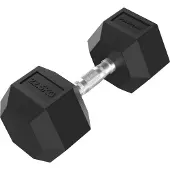 Tunturi Platinum Hexa Dumbbell - Rubber - 1x 22.5kg - Zwart