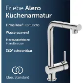 Ideal standard Alero keukenkraan, uittrekbare douchekop, waterbesparend – Chroom