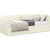 vidaXL Hoek Bed Frame Crème 80 x 200 cm Fluweel