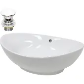 LuxeBath Wastafel 590x385x200 mm keramisch wit