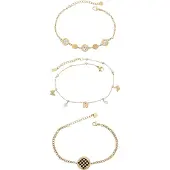 Faina Armband goud / zwart / transparant