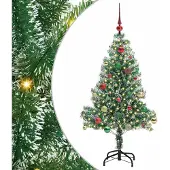 Syfax Kunstmatige Kerstboom Sneeuw Gevlochten met LED Licht 150 cm