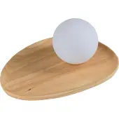 Osram Decor Houten Nest Tafellamp, Bruin Rubberhout, G9 Versie, Metaal, Glas, Textielkabel