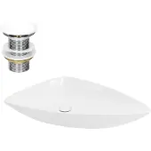 LuxeBath Wastafel incl. afvoerset zonder overloop 69x46x13 cm Wit keramiek ML-Design