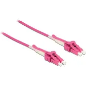 DeLOCK LC Duplex Optical Fiber Patch kabel - Uniboot / quick release - Multi Mode OM4 - paars / LSZH - 10 meter