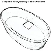 Hak Polysan BANERA OVAL wastafel, inbouwmodel, gietmarmer, 60x40 cm, wit/anthraciet, mat
