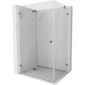 Mexen Lunar-F inklapbare douchecabine links 90 x 80 , transparant, roségoud- 836-090-080-60-00-L