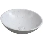 Hak Blok stenen wastafel Ø 42 cm, wit carrara mat