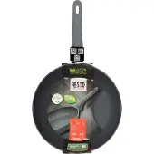 Resto Koekenpan Ø28 cm – Keramische Anti-aanbaklaag (PFLUON anti-aanbaklaag) – Inductie Geschikt – Gerecycled Aluminium – Ergonomische Soft Touch Handgreep – Kitchenware – Zwart