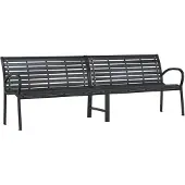 vidaXL Dubbele tuinbank, zwart, 231 cm, staal en WPC