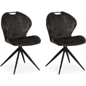 MX Sofa Eetkamer stoel River - Antraciet (set van 2 stuks)