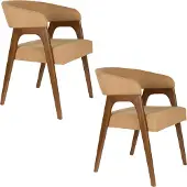 Dutchbone Adamello Eetkamerstoelen Beige - Set van 2