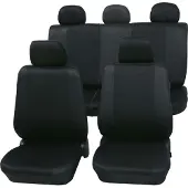 Petex 26174804 Sydney Autostoelhoes 11-delig Polyester Zwart Bestuurder, Passagier, Achterbank