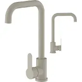Granitan Beige Keukenmengkraan met Hoge, Ronde Uitloop - RVS