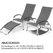 Blumfeldt Beverly Wood ligstoel schommelstoel aluminium grijs