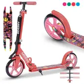 Arebos kick scooter stadsstep kinderstep volwassen scooter rood